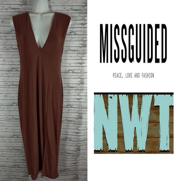 🌼Missguided Sleeveless Midi Dress Sz 12 NWT - Picture 1 of 7